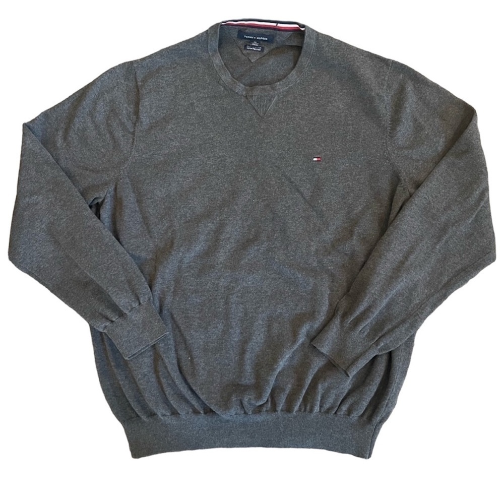 Tommy Hilfiger grey 100% cotton pullover sweater XXL